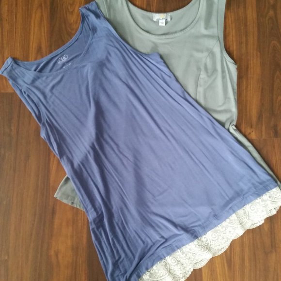 LOGO by Lori Goldstein and Kathleen Kirkwood Tops - 2 Ladies' Layering Tank Tops, VGUC- EUC, size L